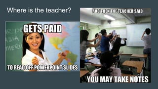 Where is the teacher?
 