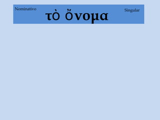 τὸ ὄνομα
SingularNominativo
 