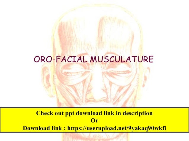 ORO-FACIAL MUSCULATURE
Check out ppt download link in description
Or
Download link : https://userupload.net/9yakaq90wkfi
 