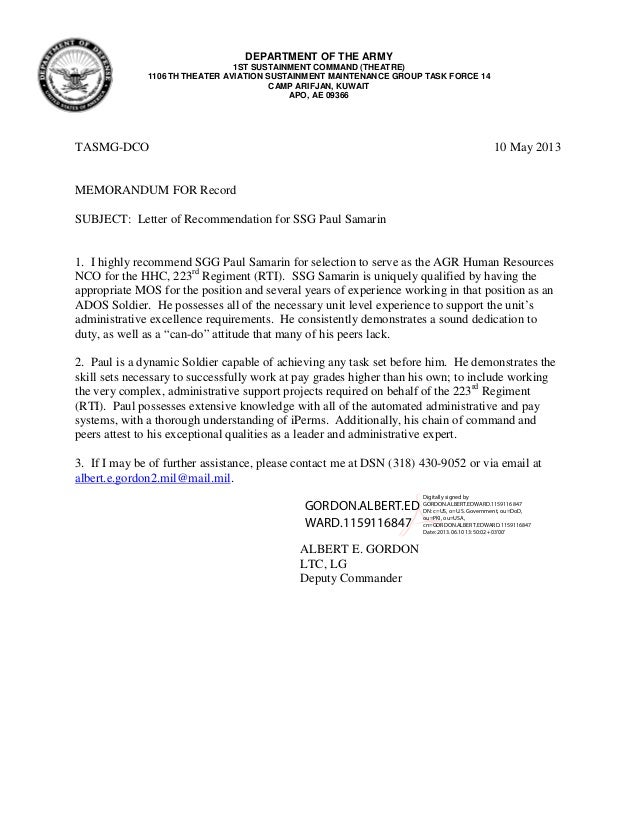letter of rec ltc gordon ltc letter of recommendation