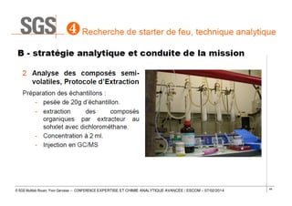 © SGS Multilab Rouen, Yvon Gervaise – CONFERENCE EXPERTISE ET CHIMIE ANALYTIQUE AVANCÉE / ESCOM – 07/02/2014

44

 