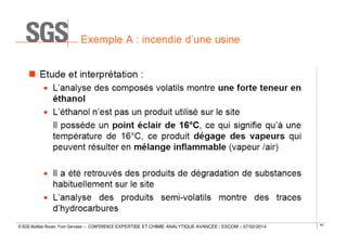 © SGS Multilab Rouen, Yvon Gervaise – CONFERENCE EXPERTISE ET CHIMIE ANALYTIQUE AVANCÉE / ESCOM – 07/02/2014

49

 