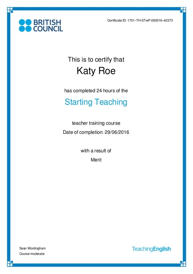 British Council Starting Teaching Certificate