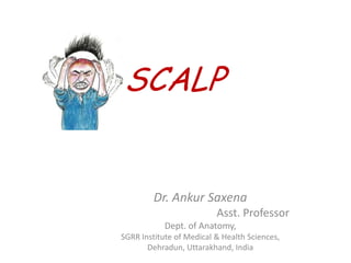 SCALP
Dr. Ankur Saxena
Asst. Professor
Dept. of Anatomy,
SGRR Institute of Medical & Health Sciences,
Dehradun, Uttarakhand, India
 