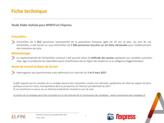 Echantillon
Fiche technique
2
Méthodologie
Mode de recueil et dates de terrain
La représentativité de l’échantillon nation...