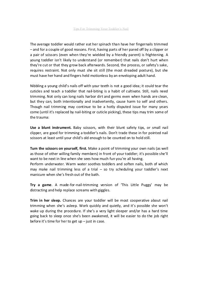 Tips for Trimming Your Toddler’s Nails