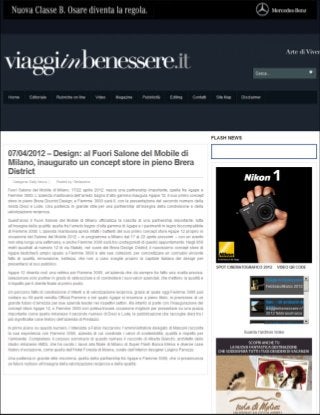 2012-04-07 - Viaggiinbenessere.it - Design: al Fuorisalone del mobile di Milano