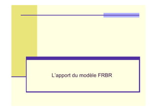 L’apport du modèle FRBR
 