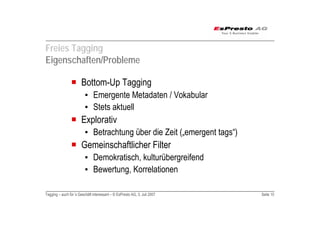 Tagging auch für das Geschäft interessant