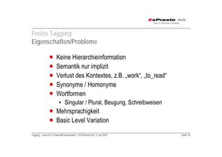 Tagging auch für das Geschäft interessant