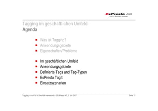 Tagging auch für das Geschäft interessant