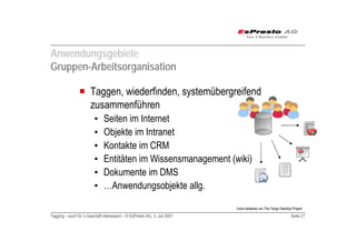 Tagging auch für das Geschäft interessant