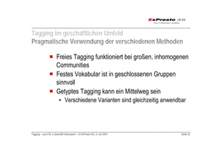 Tagging auch für das Geschäft interessant