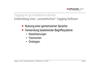 Tagging auch für das Geschäft interessant