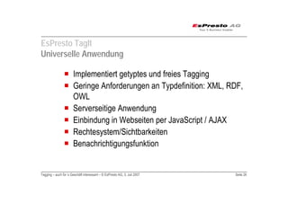 Tagging auch für das Geschäft interessant