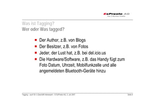 Tagging auch für das Geschäft interessant