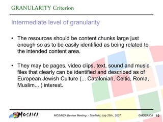 070726 Mosaica Content Selection Wp1
