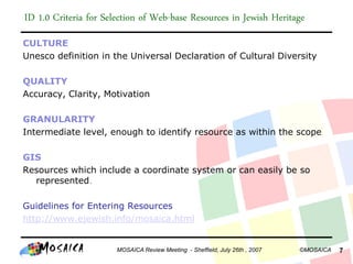 070726 Mosaica Content Selection Wp1