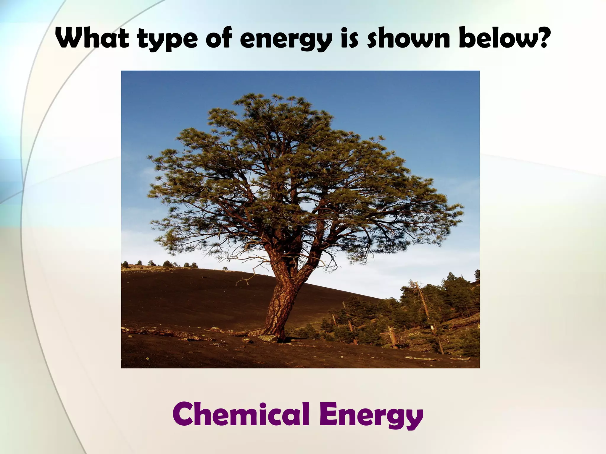 What type of energy is shown below?
Chemical Energy
 