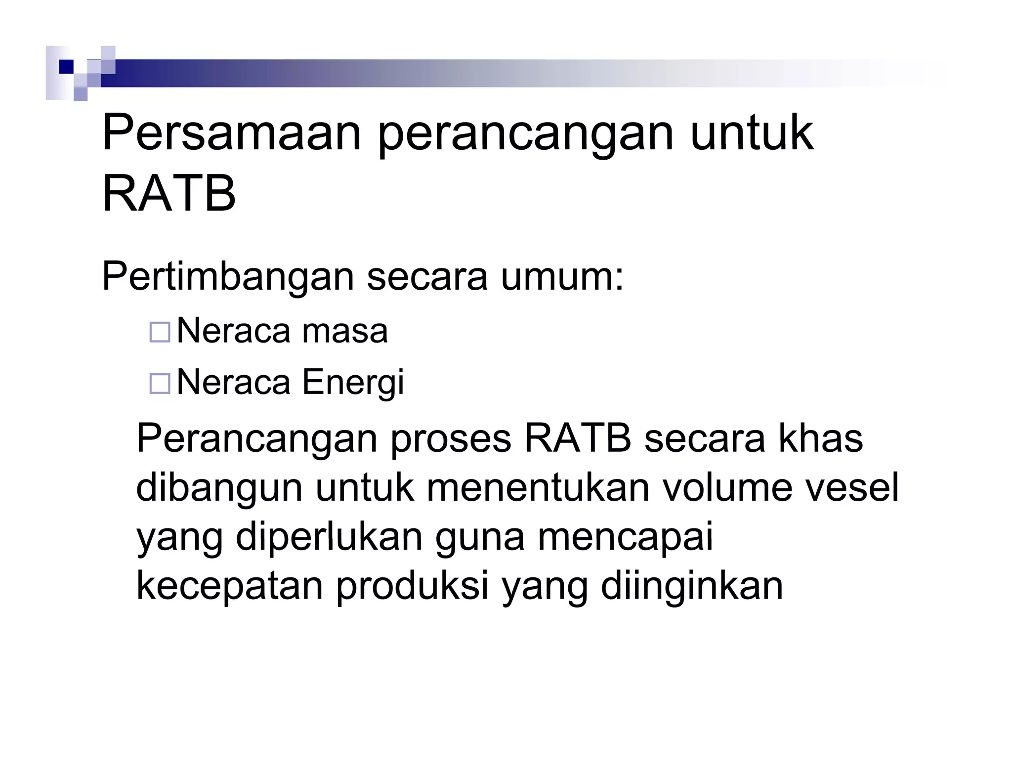 Reaktor Alir Tangki Berpengaduk | PDF