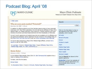 Podcast Blog: April ’08
 