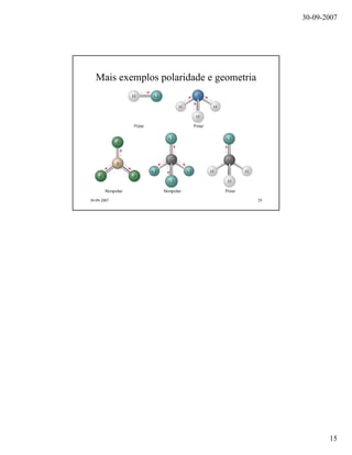 30-09-2007
15
30-09-2007 29
Mais exemplos polaridade e geometria
 