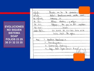 EVOLUCIONES
NO SIGUEN
SISTEMA
SOAP
FOLIOS 23 29
30 31 32 33 35
 