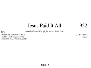 Slide 0922-00-00 CCLI #  