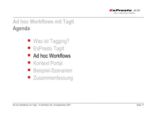 Adhoc Workflows mit TagIt