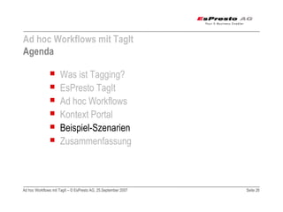 Adhoc Workflows mit TagIt