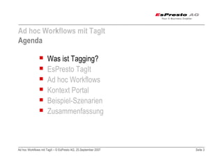 Adhoc Workflows mit TagIt