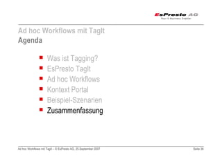 Adhoc Workflows mit TagIt