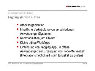 Adhoc Workflows mit TagIt