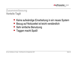 Adhoc Workflows mit TagIt