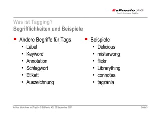 Adhoc Workflows mit TagIt