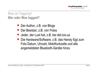 Adhoc Workflows mit TagIt