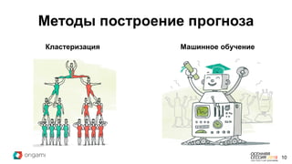 Методы построение прогноза
10
Кластеризация Машинное обучение
 