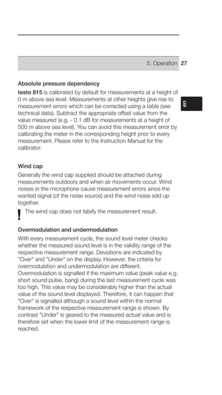 Hướng dẫn sử dụng máy đo độ ồn Testo 815 | PDF