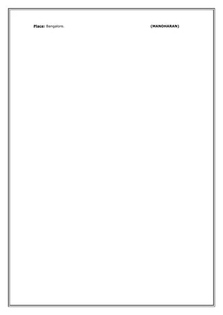 Place: Bangalore. (MANOHARAN)
 