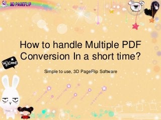 How to handle Multiple PDF
Conversion In a short time?
Simple to use, 3D PageFlip Software
 