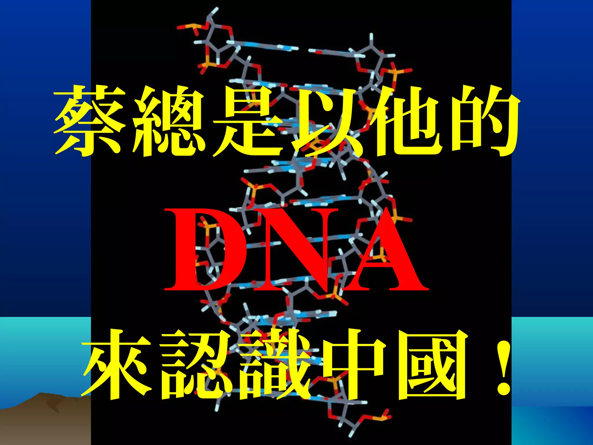 蔡總是以他的
DNA
來認識中國 !
 