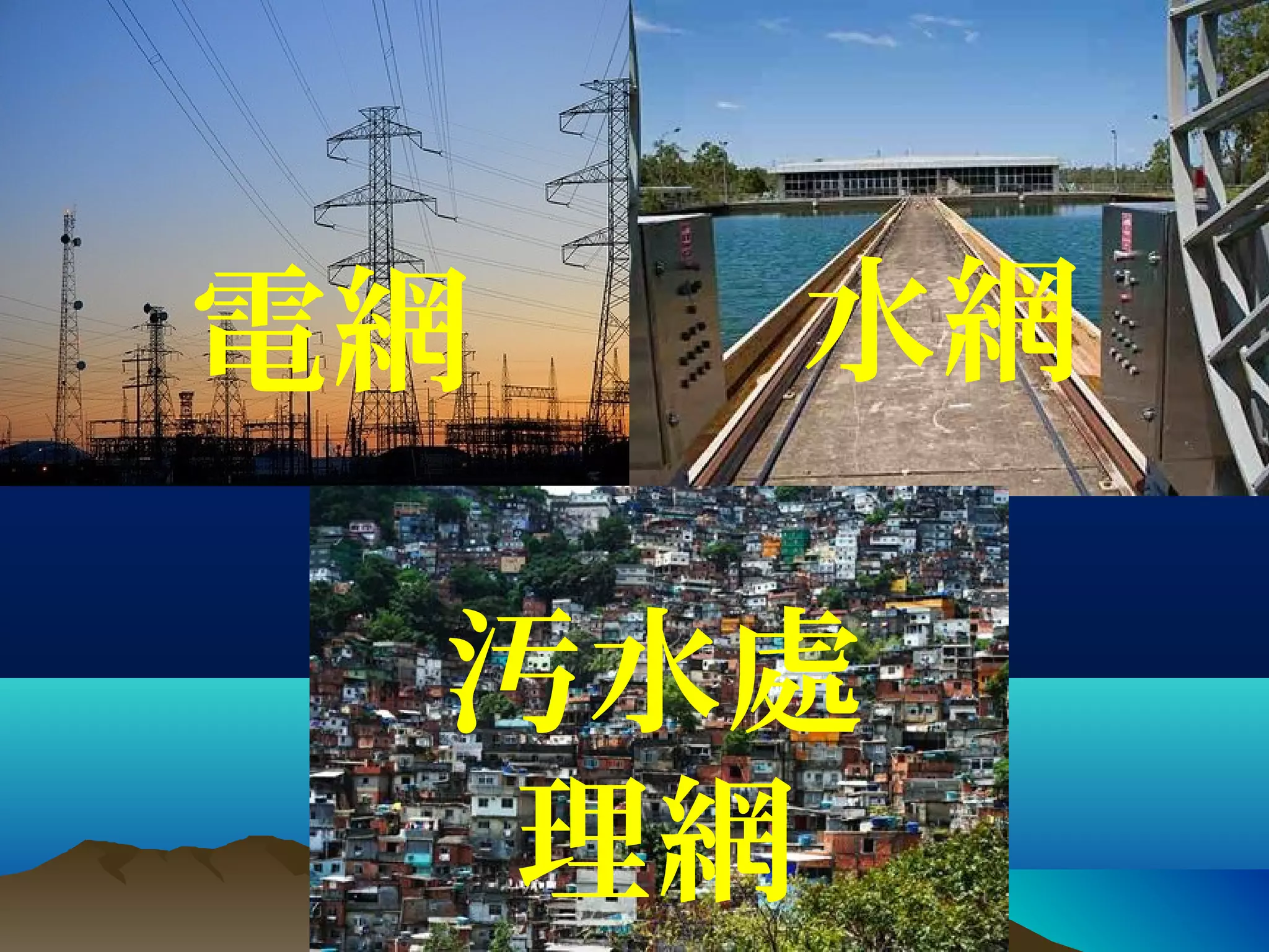 電網 水網
汚水處
理網
 