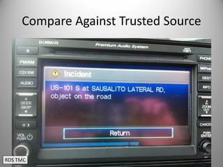 Compare Against Trusted Source
RDS TMC
 