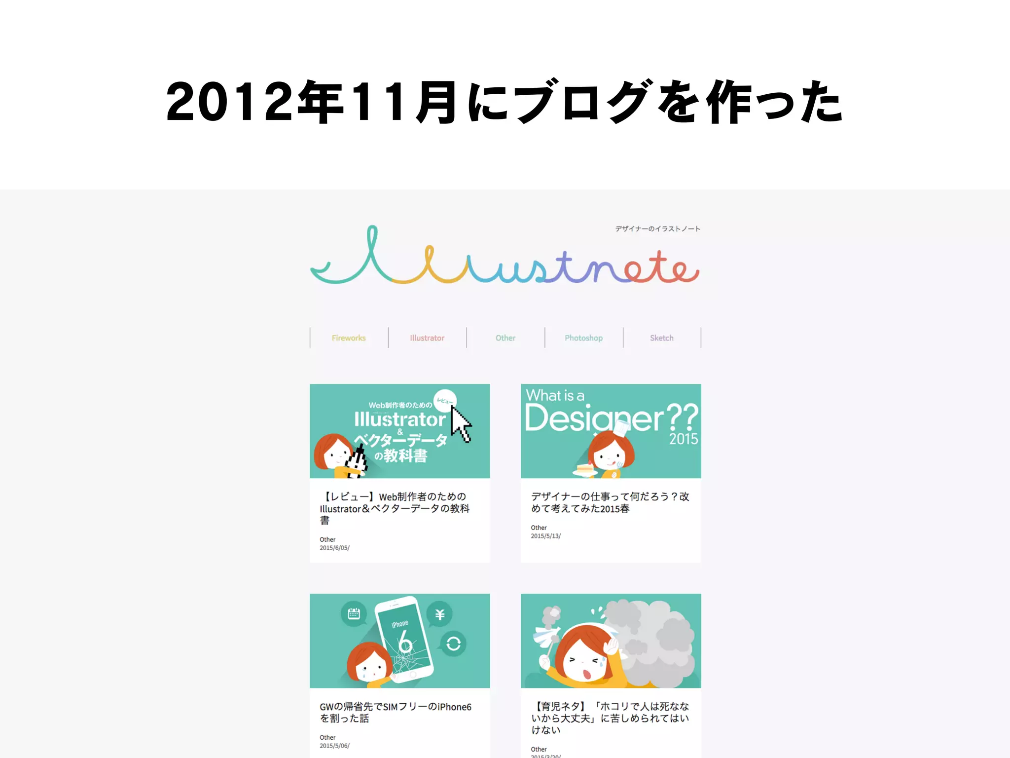 2012年11月にブログを作った
 
