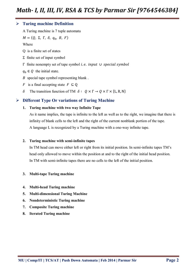 Working principle of Turing machine | PDF | Programming Languages ...