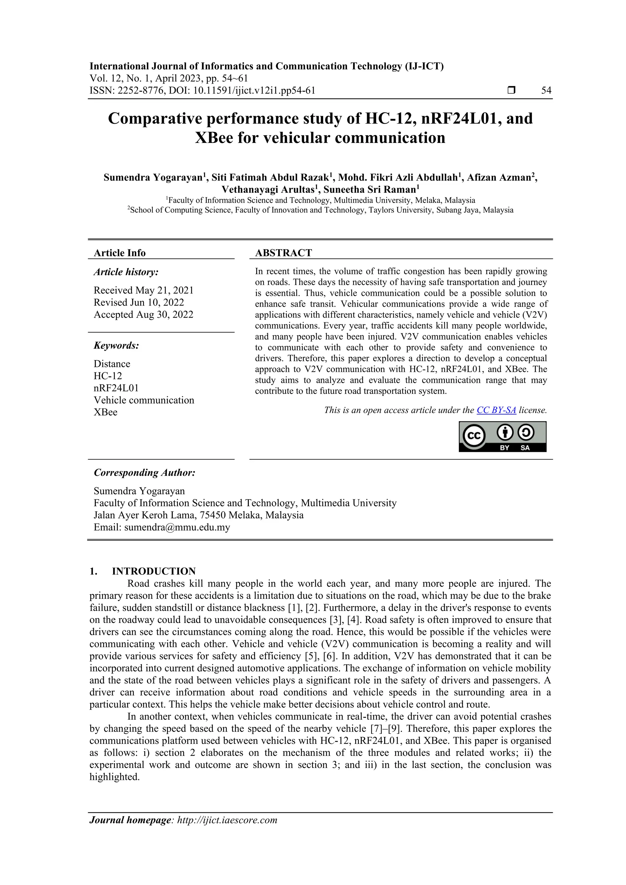Comparative performance study of HC-12, nRF24L01, and XBee for ...