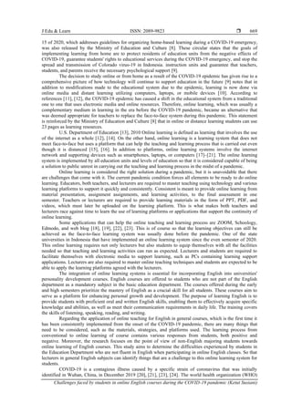 Challenges faced by students in online English courses during the COVID ...