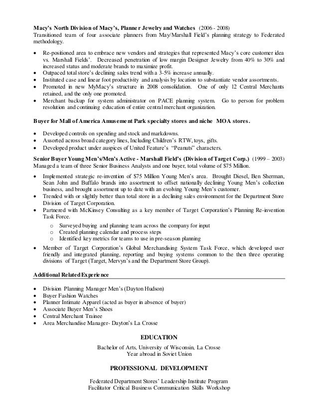 buyer planner resumes