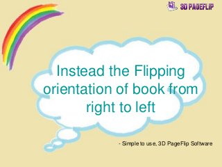 Instead the Flipping
orientation of book from
right to left
- Simple to use, 3D PageFlip Software
 