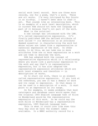 Rep Language Examples New Concepts: Representative Expressions and Manifestation Statements ...